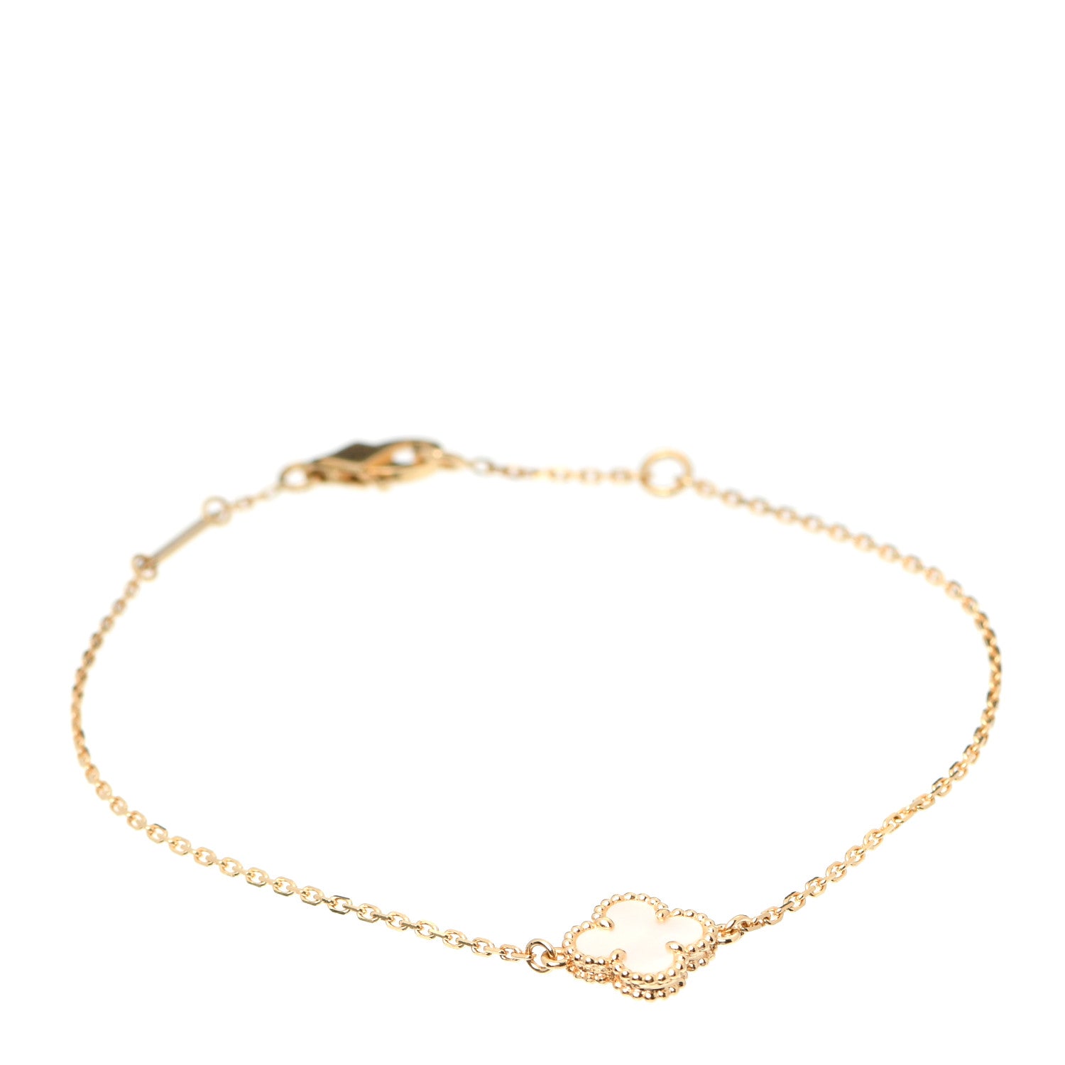 Van Cleef & Arpels 18K Yellow Gold Mother of Pearl Sweet Alhambra Bracelet 1 of 8