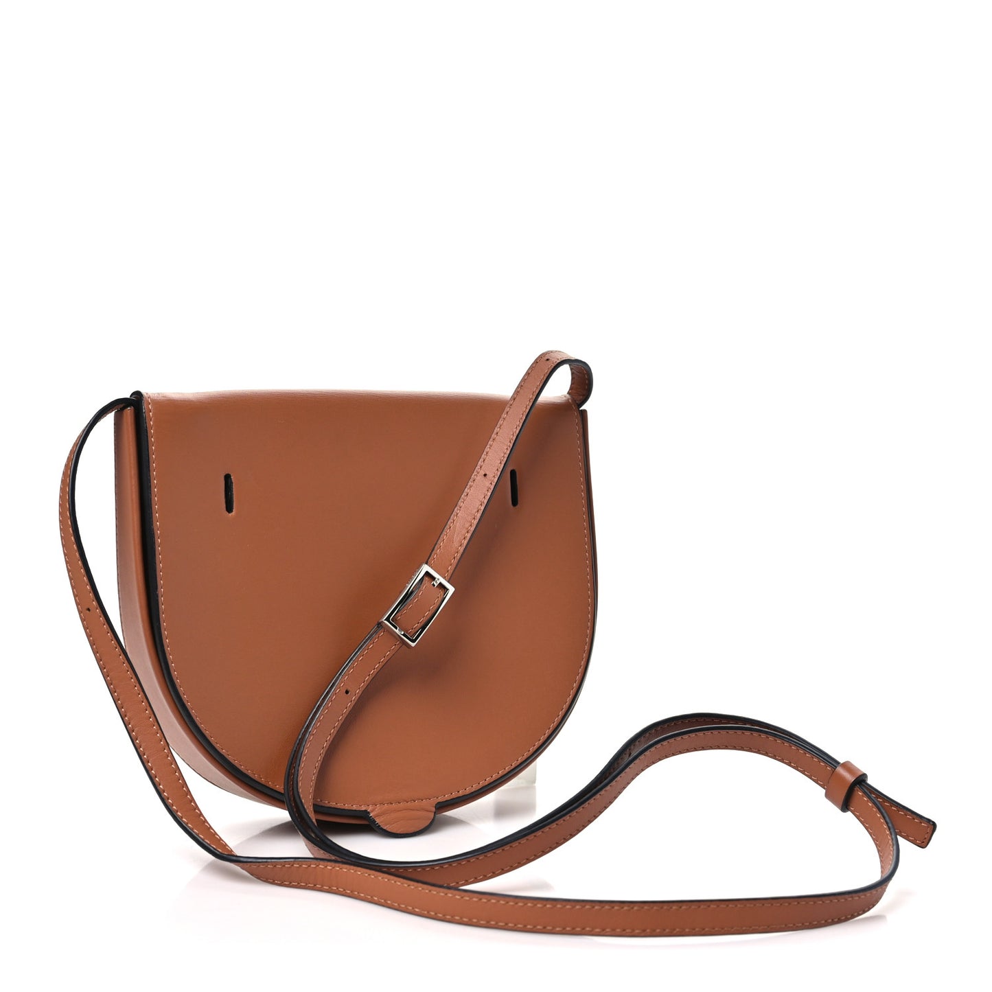 Soft Calfskin Heel Saddle Bag Tan