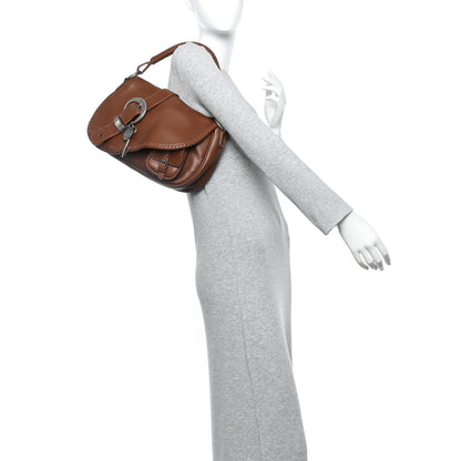 Christian Dior Pebbled Calfkskin Braided Medium Gaucho Double Saddle Bag Brown 2 of 11