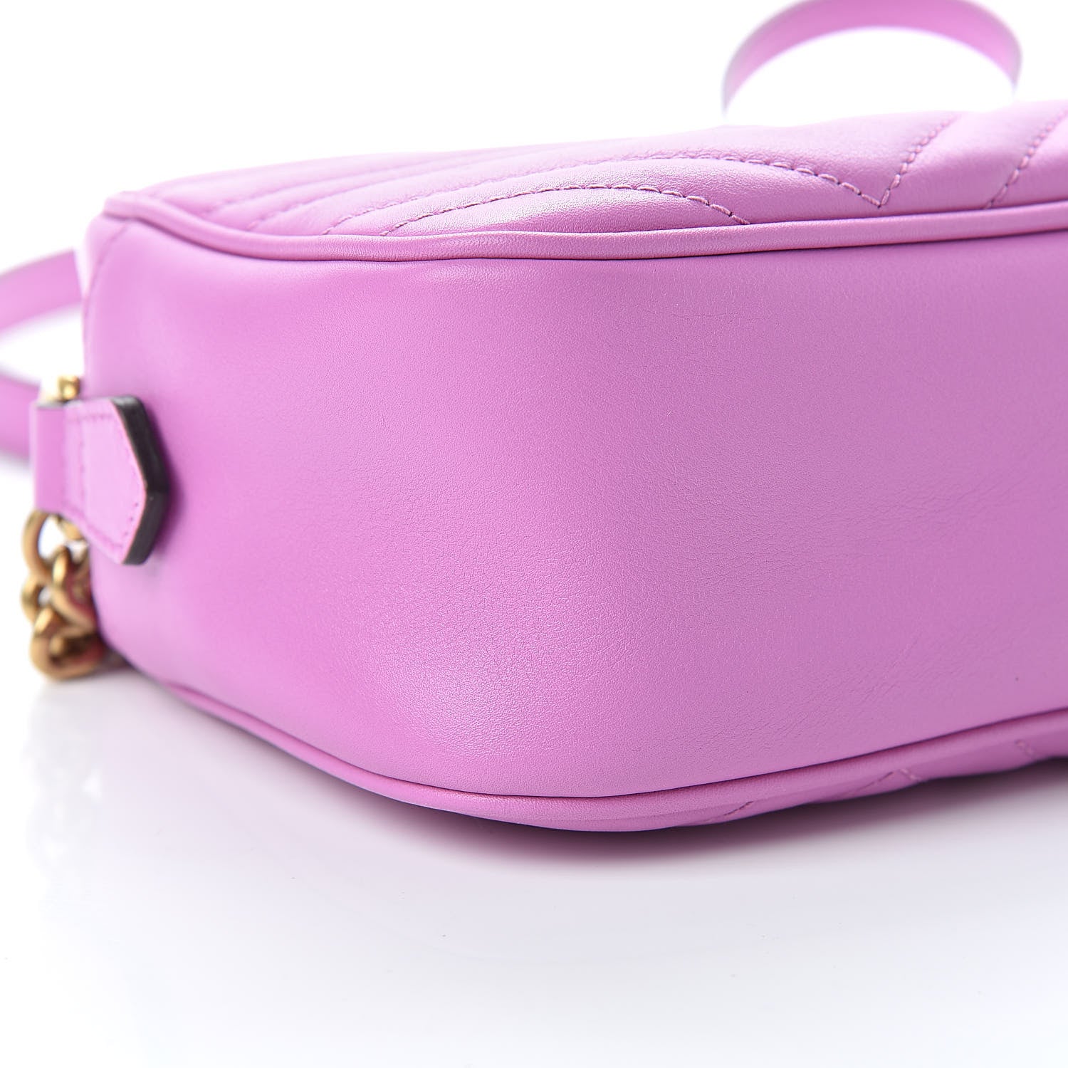 Gucci Calfskin Matelasse Small GG Marmont Chain Shoulder Bag Candy Mousse 9 of 10