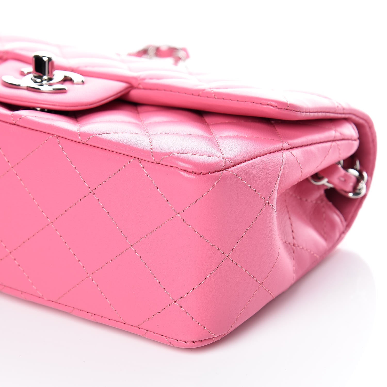 Chanel Lambskin Quilted Mini Rectangular Flap Pink 6 of 10
