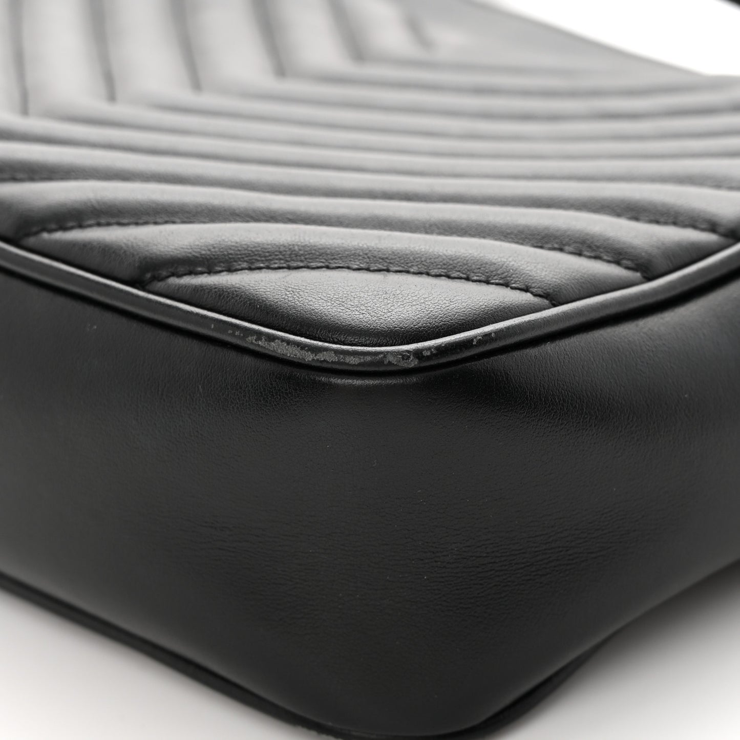 Calfskin Matelasse Monogram Lou Camera Bag Black
