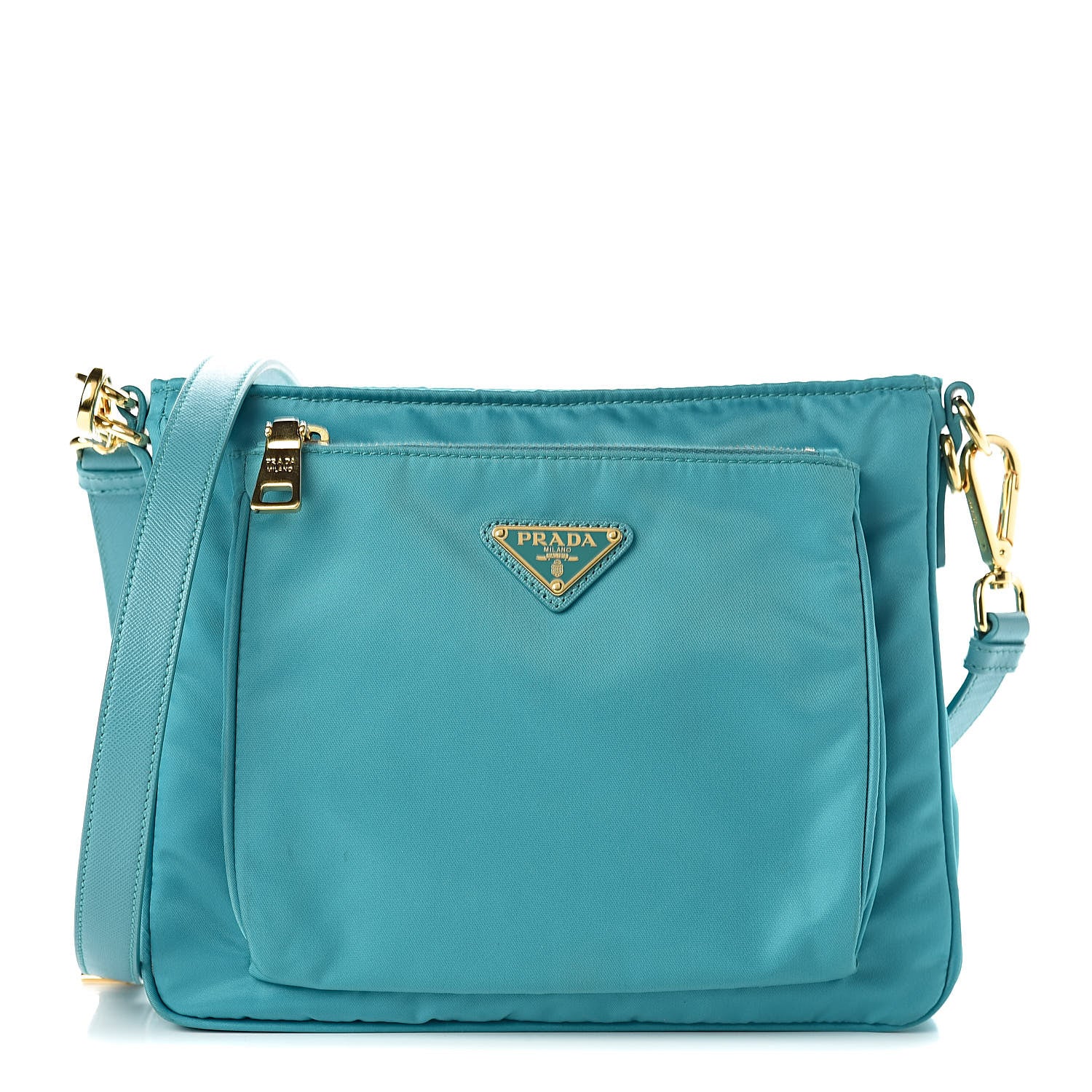 Prada Tessuto Nylon Saffiano Crossbody Bag Turchese 1 of 11
