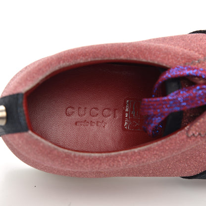 Gucci Glitter Fabric Studded Web Womens Sneakers 38 Rosso 6 of 15