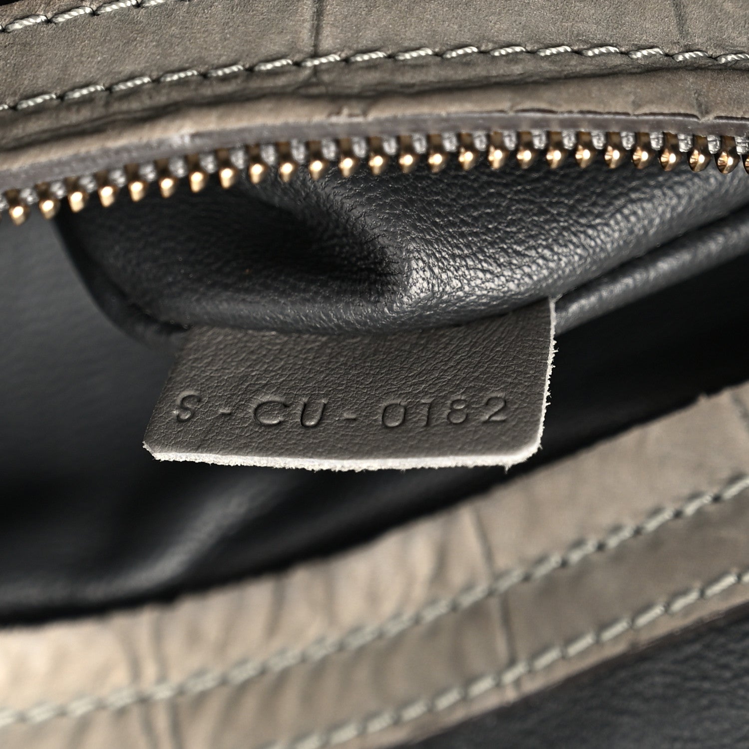 Celine Crocodile Embossed Nubuck Large Phantom Luggage Grey 7 of 10