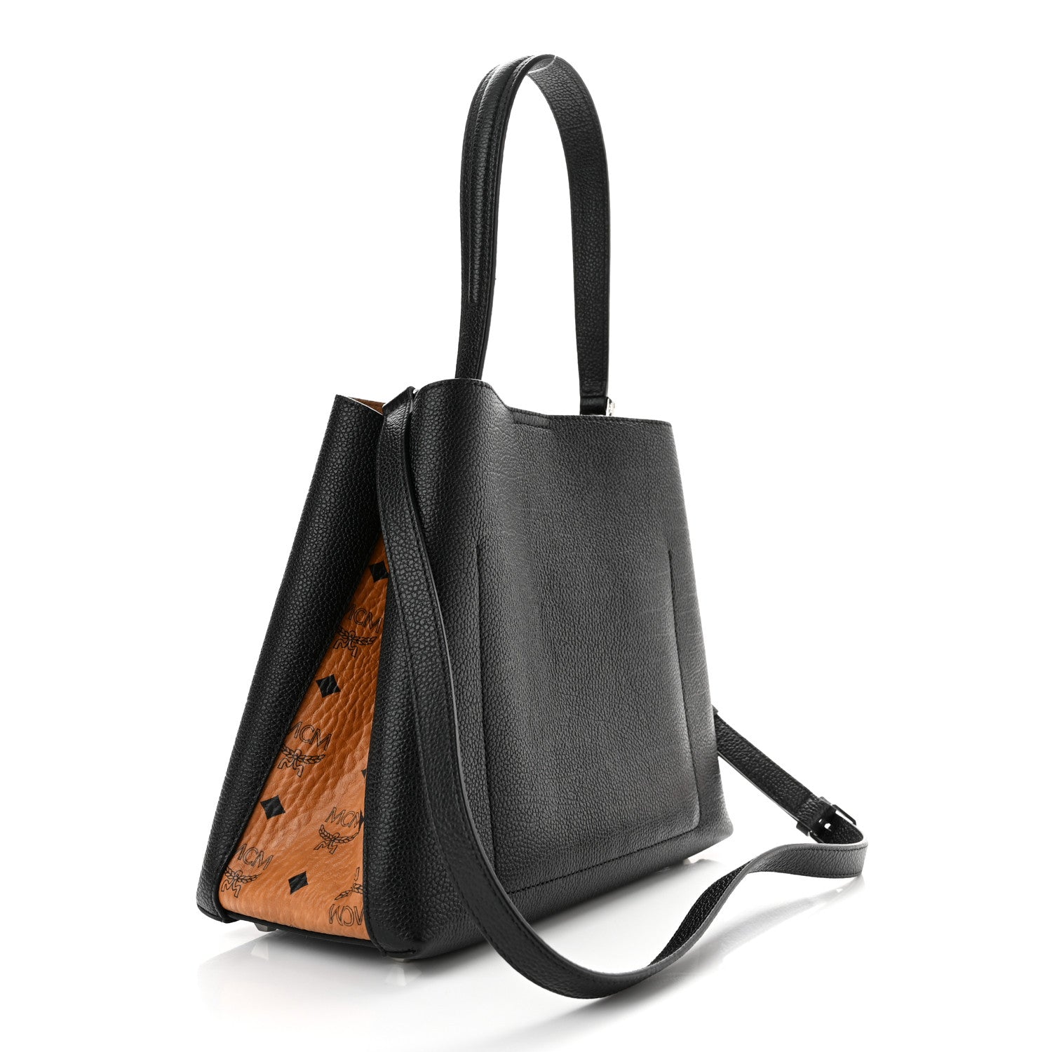 MCM Grained Calfskin Visetos Medium Sarah Hobo Black 3 of 11