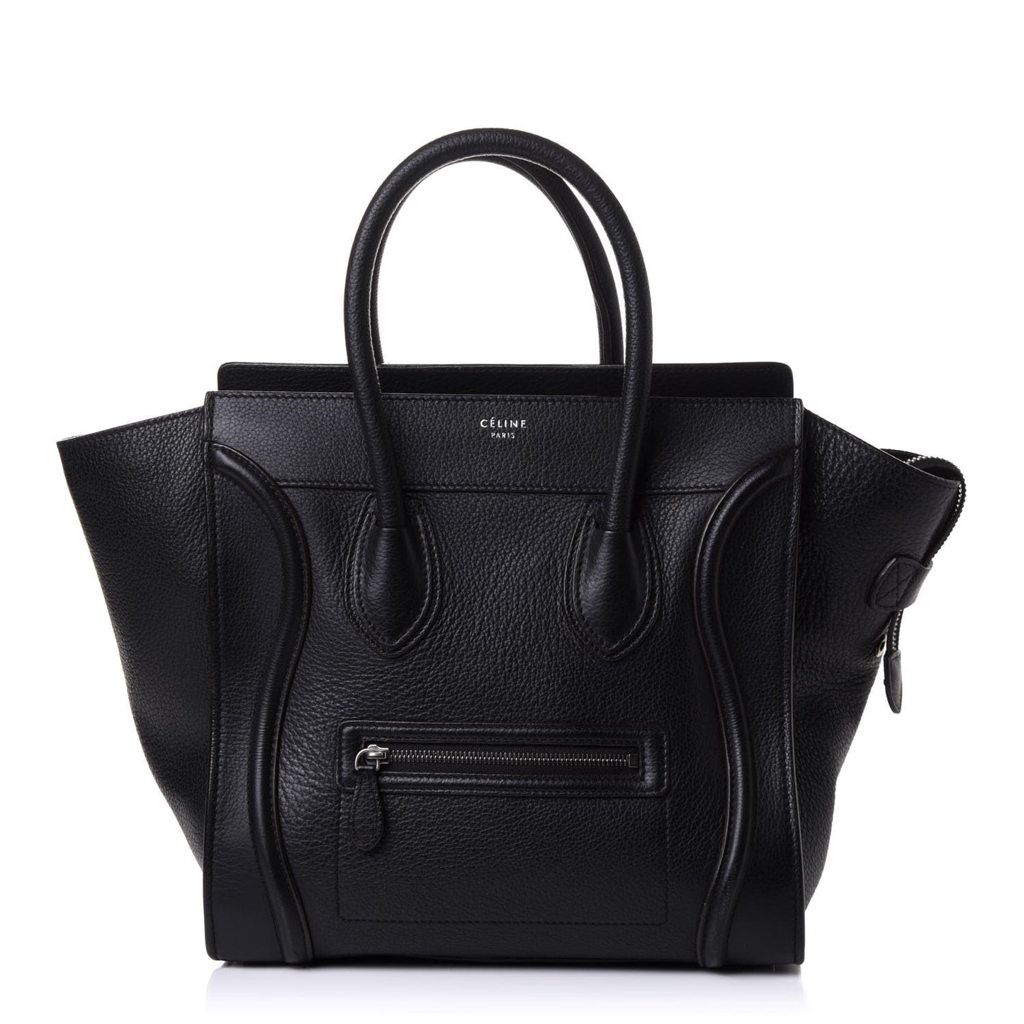Drummed Calfskin Mini Luggage Black