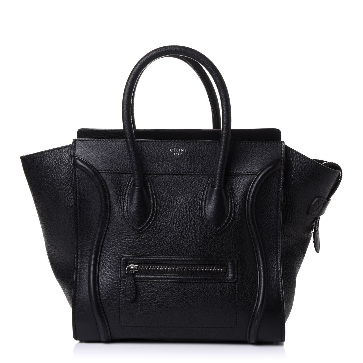 Celine Drummed Calfskin Mini Luggage Black 1 of 10