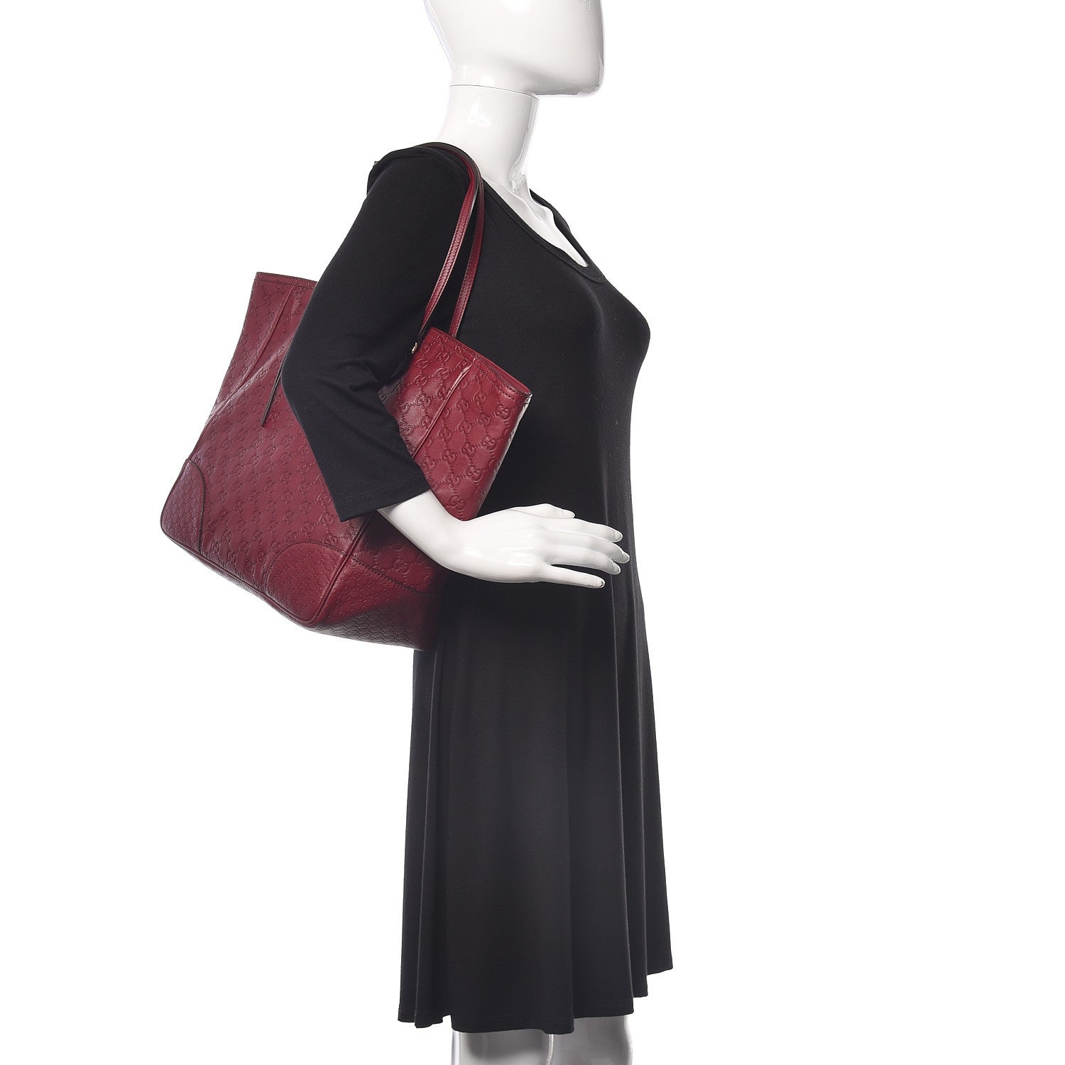Gucci Guccissima Medium Bree Zippered Tote Classic Ruby 2 of 10