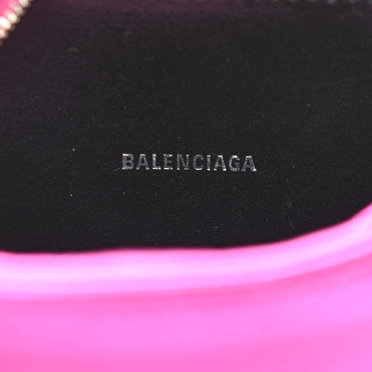 Balenciaga Metallic Goatskin Logo XS Everyday Camera Bag Rose Fuchsia Black 6 of 11