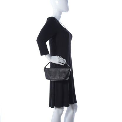 Gucci Calfskin Lizard Embossed Boat Pochette Black 2 of 22