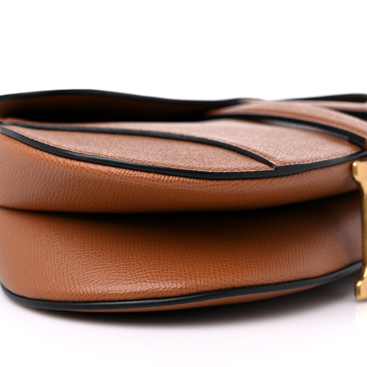 Grained Calfskin Saddle Bag Camello