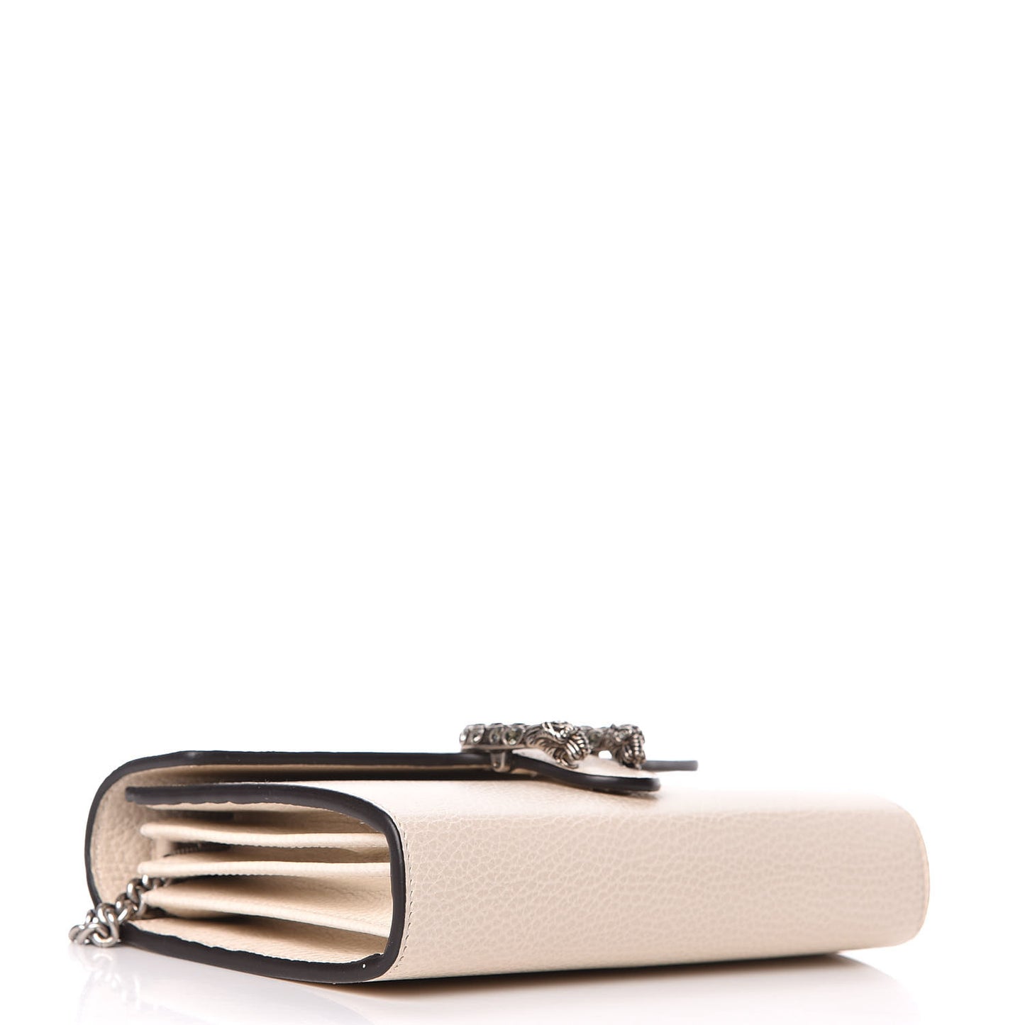 Dollar Calfskin Mini Dionysus Chain Wallet Mystic White
