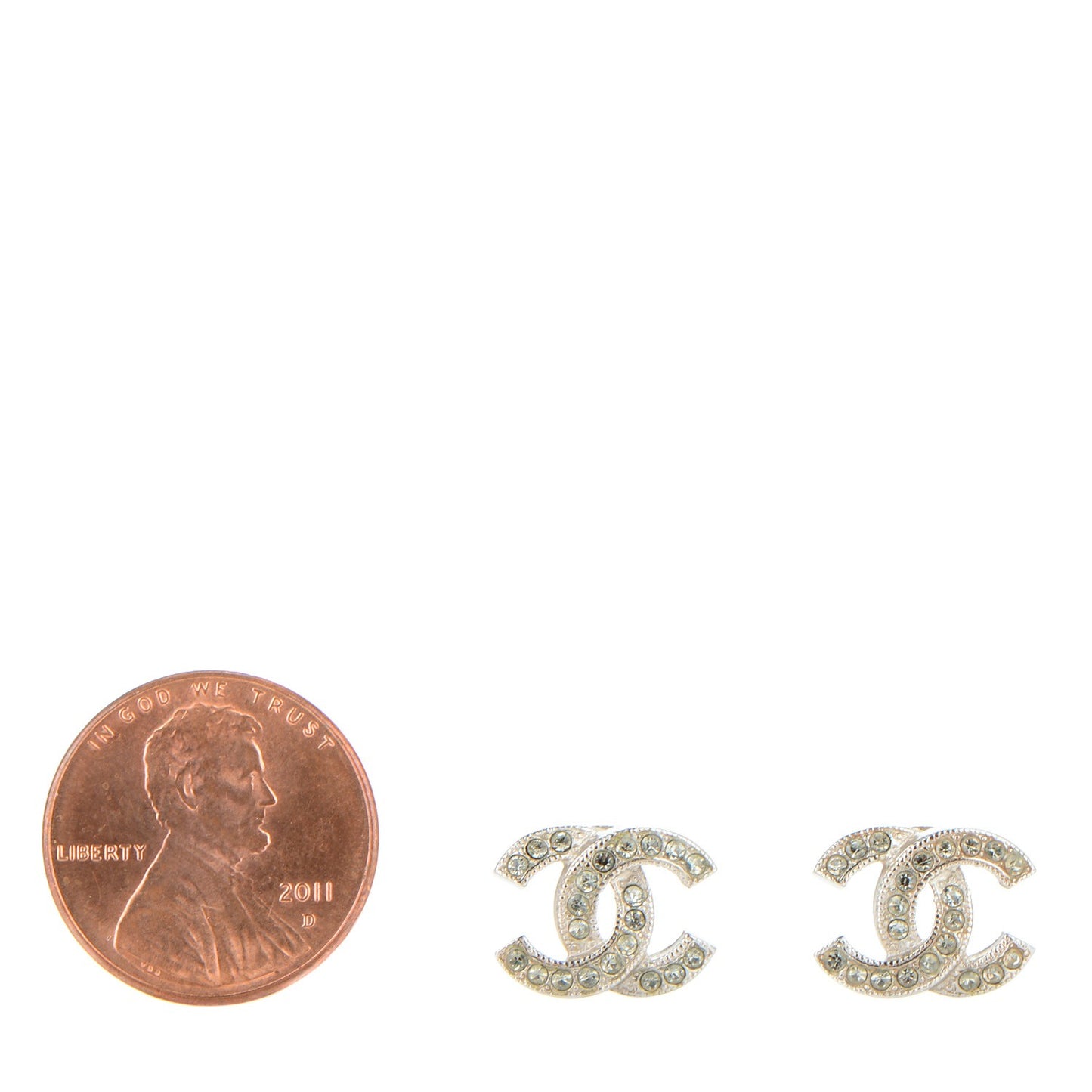 Crystal CC Earrings Silver