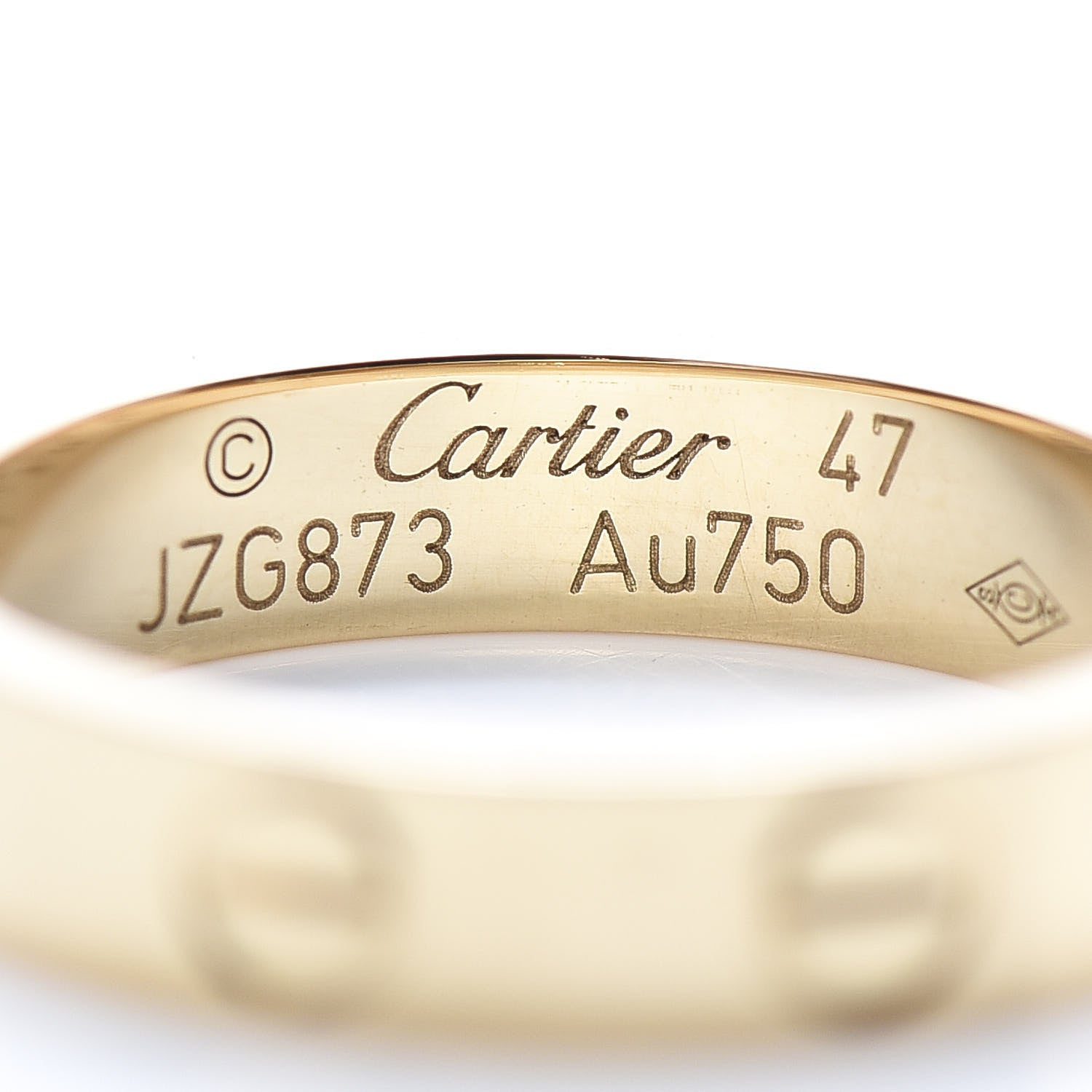 Cartier 18K Yellow Gold 3.5mm LOVE Wedding Band Ring 47 4 4 of 5