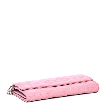 Christian Dior Lambskin Cannage Lady Dior Rendezvous Wallet Pink 4 of 7