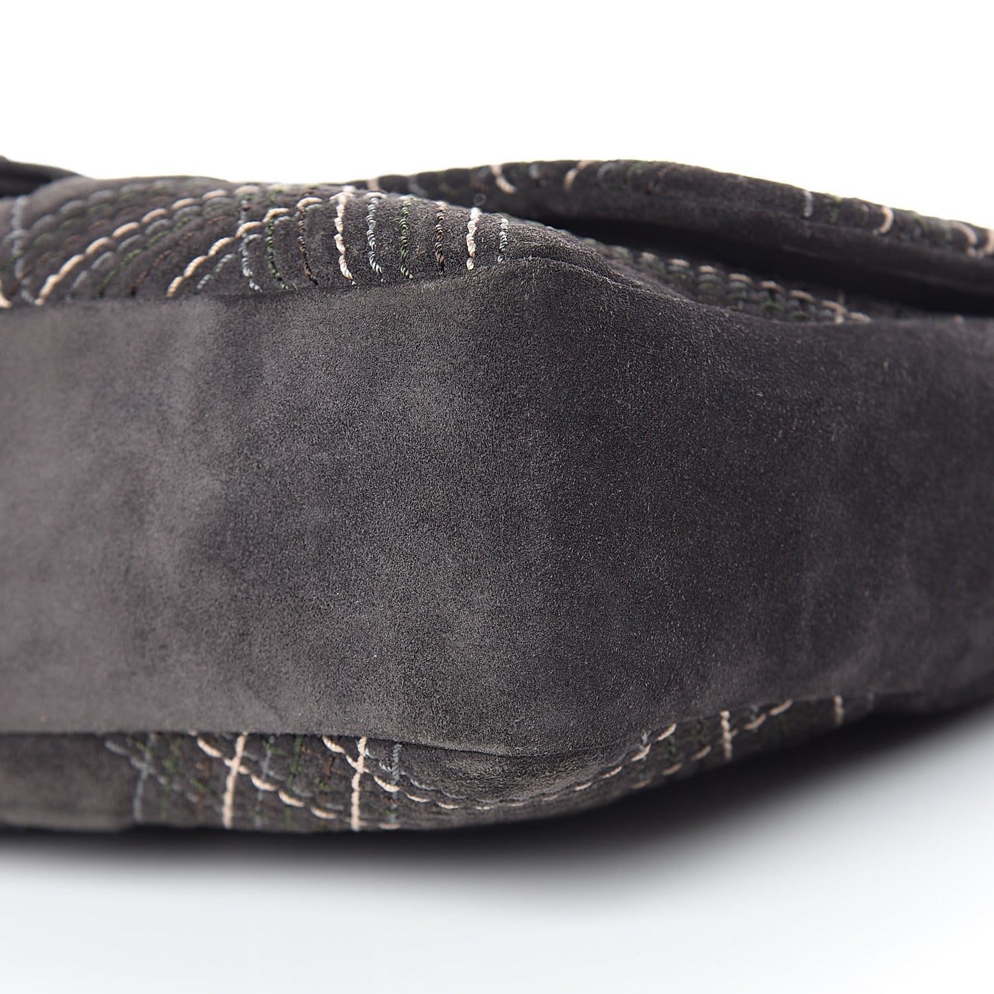 Suede Stitched Jumbo Saltire Single Flap Grey