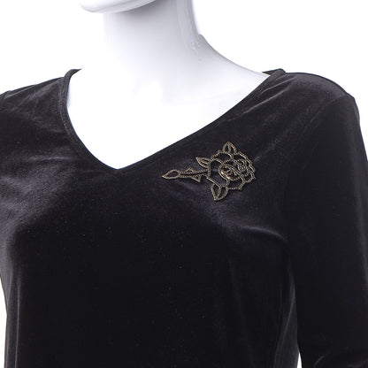 Chanel Crystal Rose CC Brooch Black Gold 2 of 5