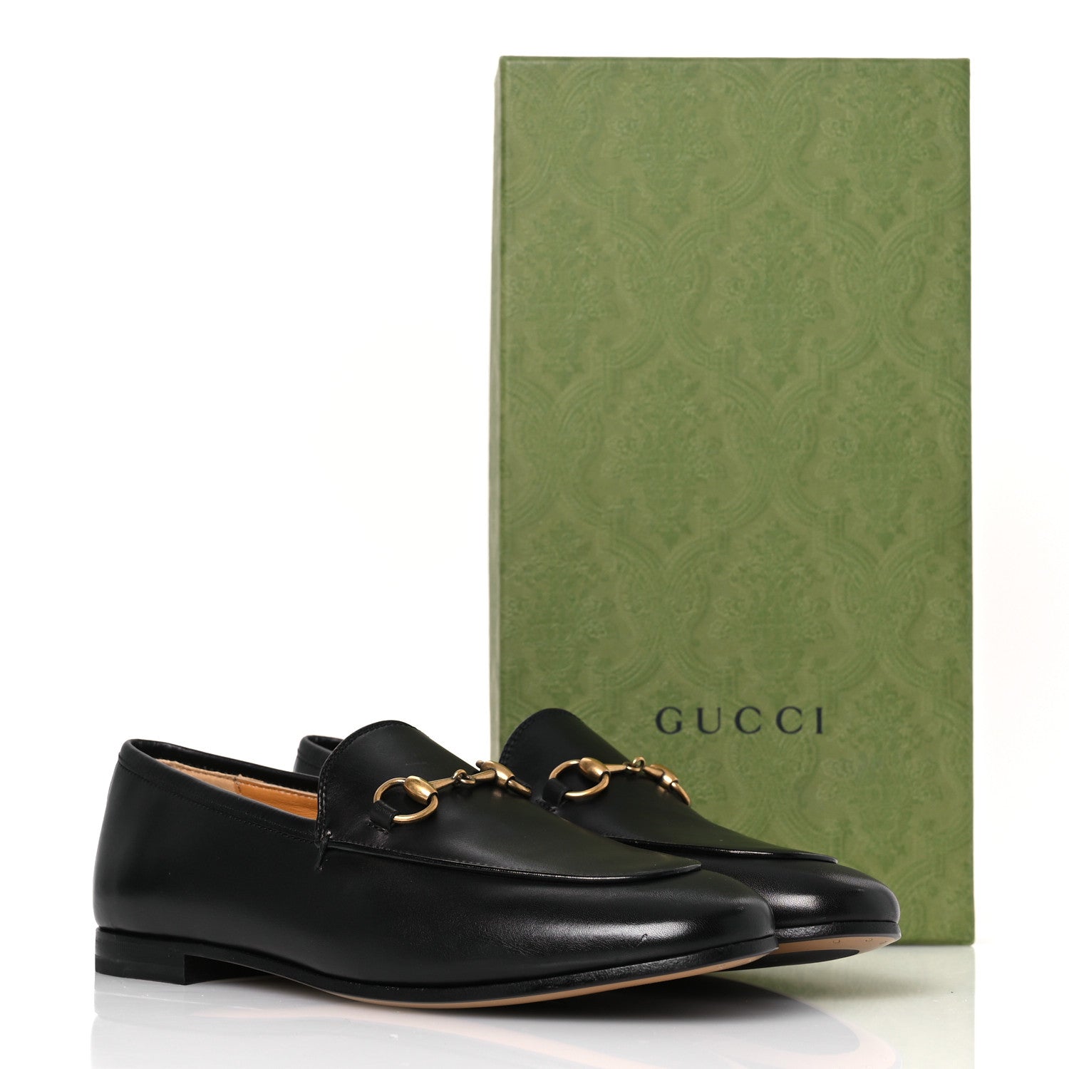 Gucci Calfskin Womens Jordaan Loafers 37.5 Black 12 of 12