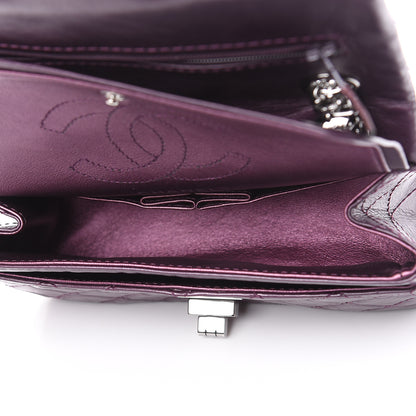 Chanel Metallic Aged Calfskin Quilted 2.55 Reissue 224 Flap Plum 5 of 12