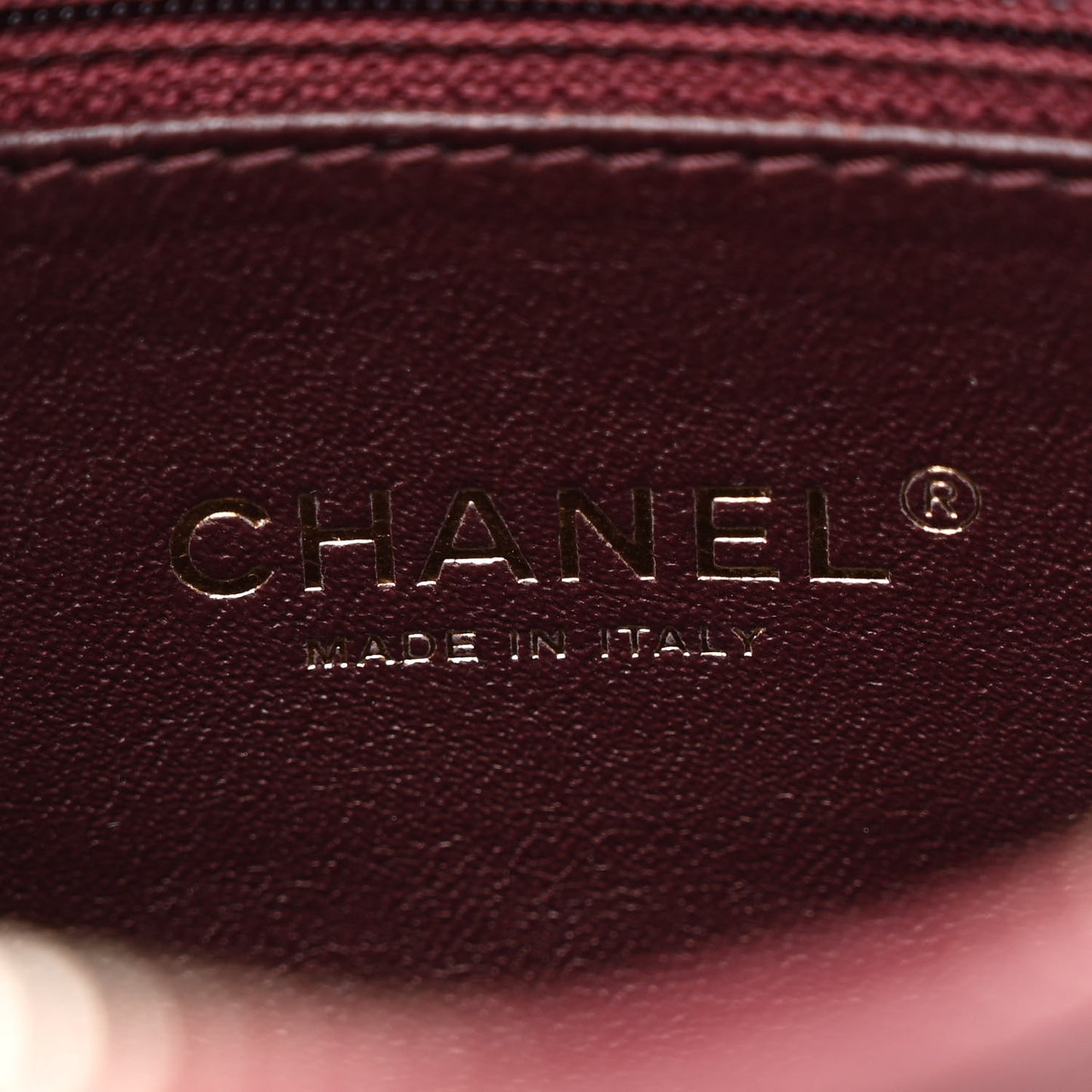Lambskin Chevron Quilted Camera Case Burgundy