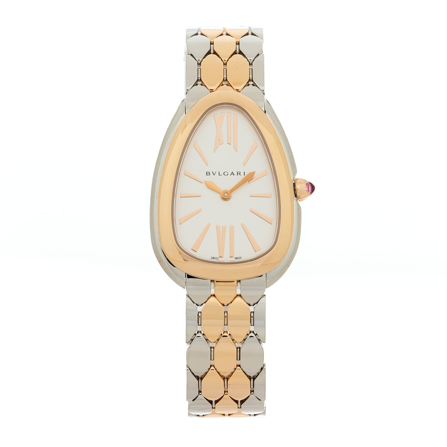 Stainless Steel 18K Yellow Gold 33mm Serpenti Seduttori Quartz Watch