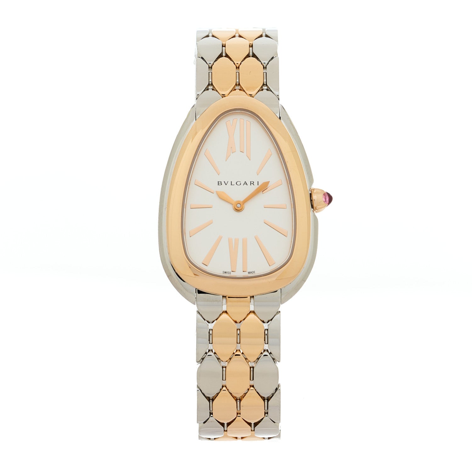 Bulgari Stainless Steel 18K Yellow Gold 33mm Serpenti Seduttori Quartz Watch 1 of 5