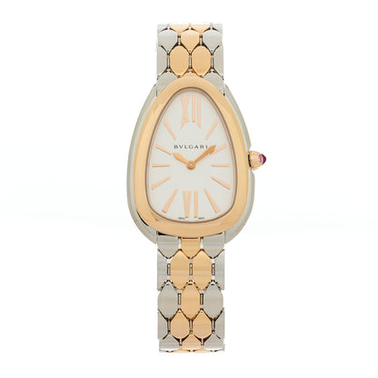 Bulgari Stainless Steel 18K Yellow Gold 33mm Serpenti Seduttori Quartz Watch 1 of 5