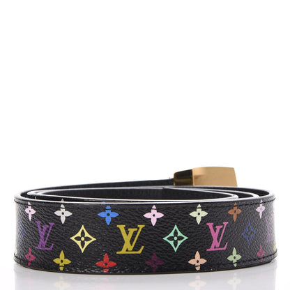 Louis Vuitton Monogram Multicolor LV Cut Reversible Belt 90 36 Black 3 of 7