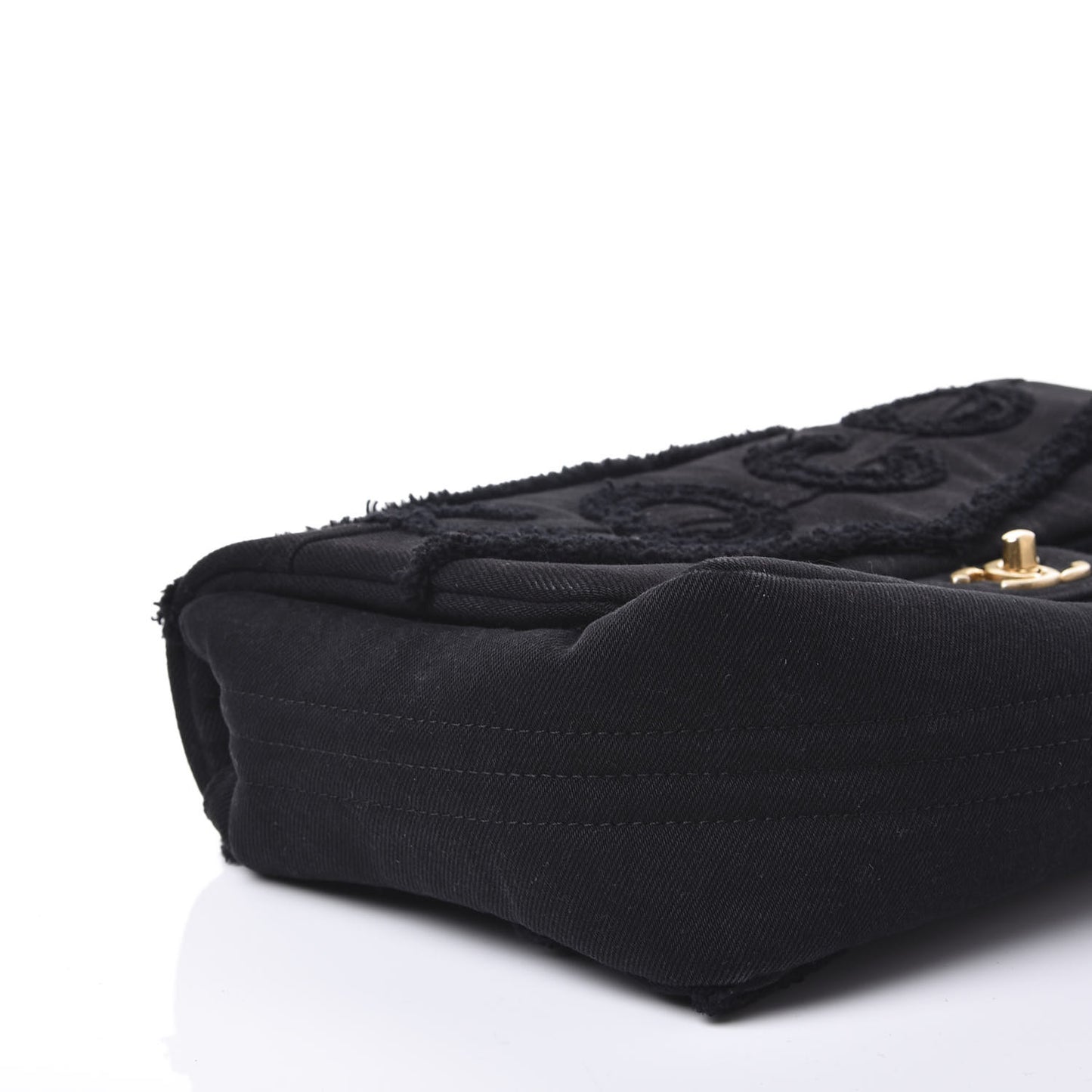 Denim Coco Jumbo Single Flap Black