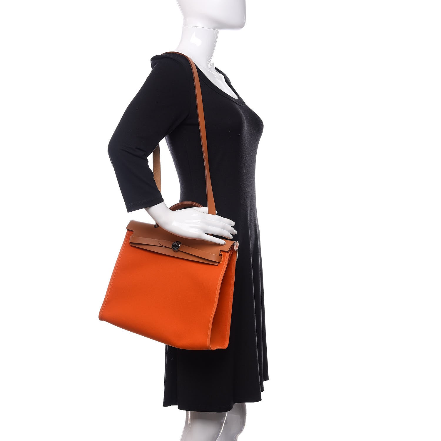 Hermes Vache Hunter Toile Herbag Zip 31 PM Orange 2 of 9