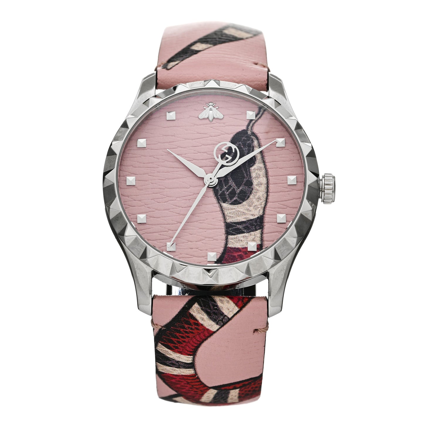 Stainless Steel Calfskin 38mm Le Marche Des Merveilles Snake Quartz Watch Pink