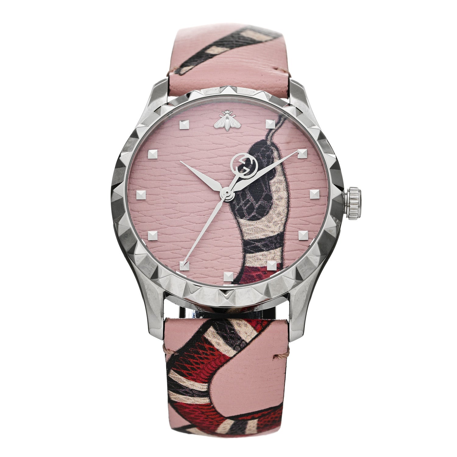 Gucci Stainless Steel Calfskin 38mm Le Marche Des Merveilles Snake Quartz Watch Pink 1 of 4