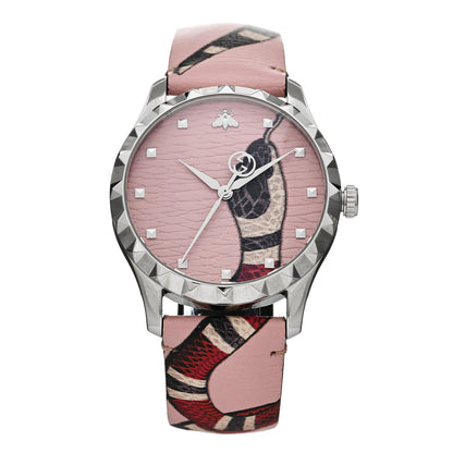 Gucci Stainless Steel Calfskin 38mm Le Marche Des Merveilles Snake Quartz Watch Pink 1 of 4