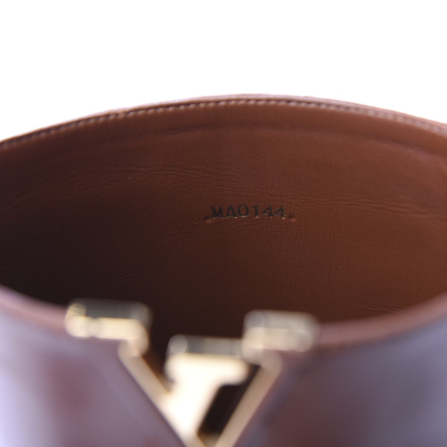 Calfskin Heritage Flat High Boots 35.5 Brown