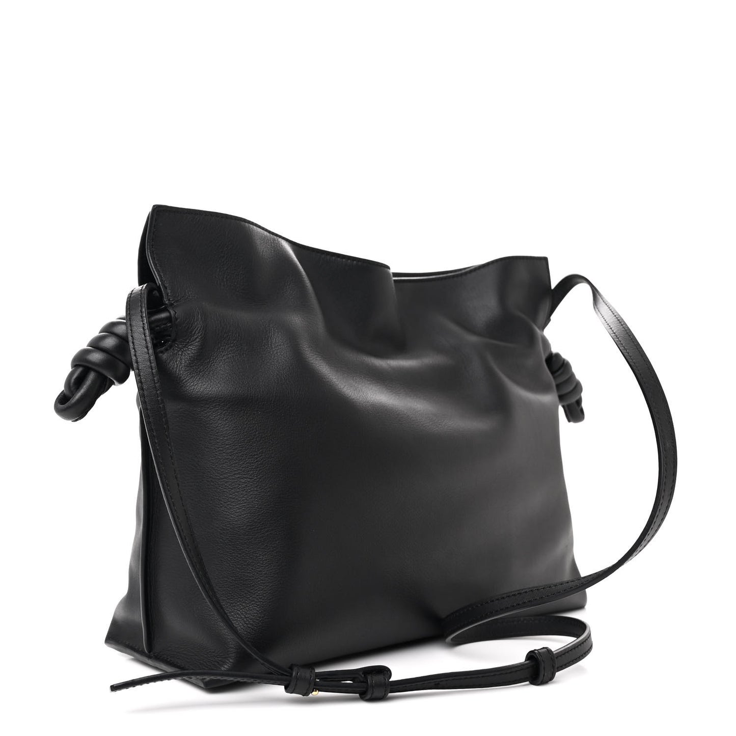 Calfskin Flamenco Knot Bag Black