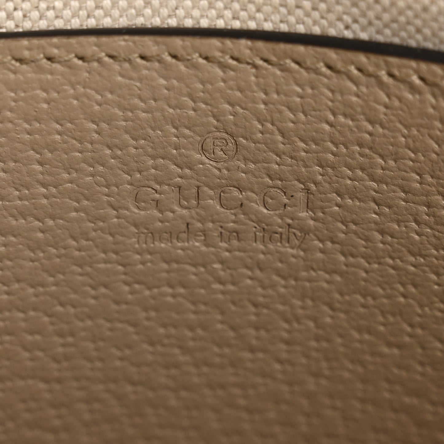 GG Supreme Monogram Textured Dollar Calfskin Web Mini Horsebit 1955 Shoulder Bag Beige Mystic White Oatmeal