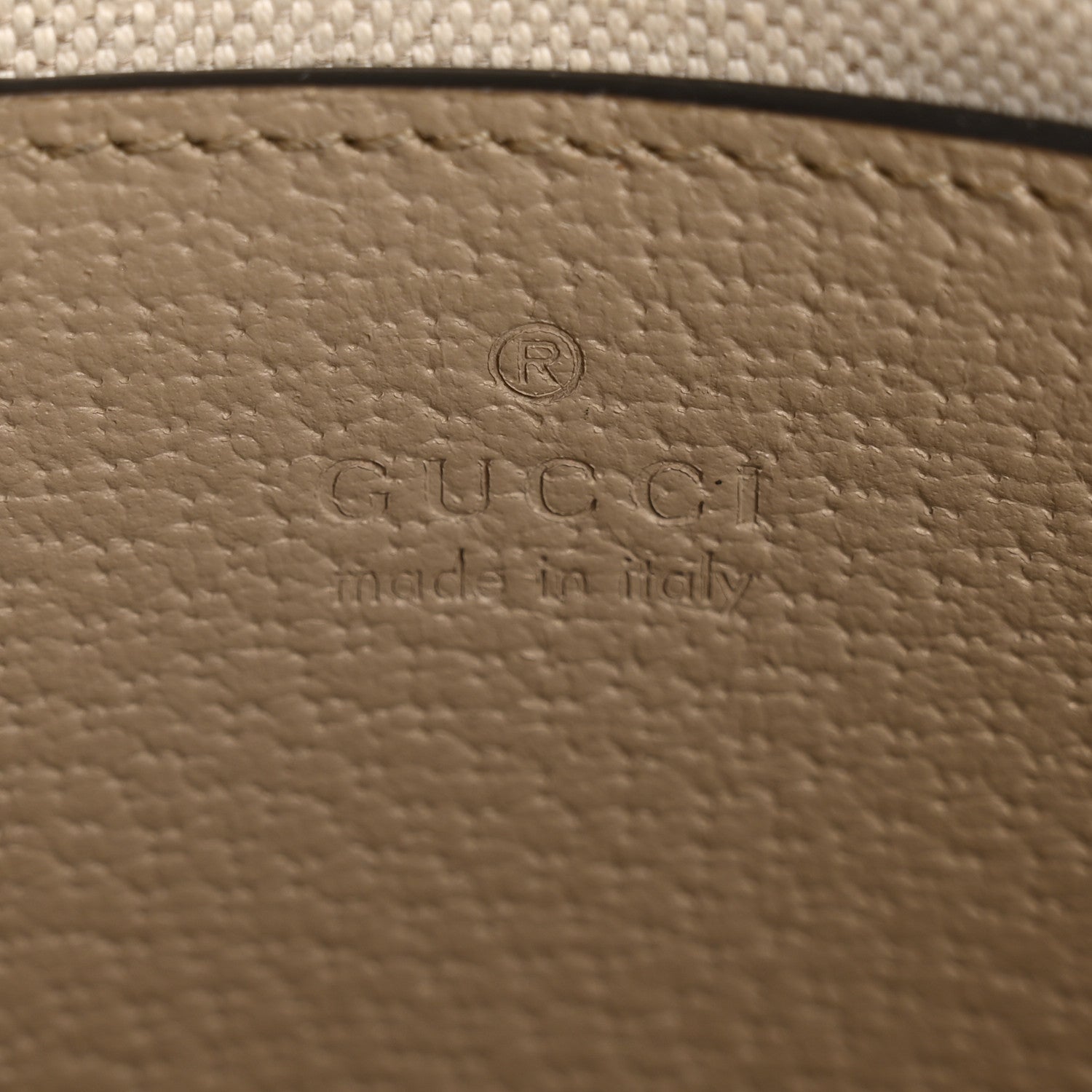Gucci GG Supreme Monogram Textured Dollar Calfskin Web Mini Horsebit 1955 Shoulder Bag Beige Mystic White Oatmeal 6 of 11