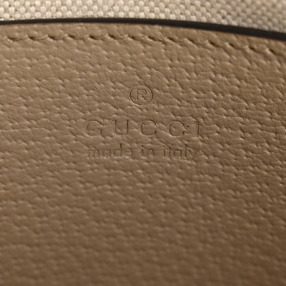 Gucci GG Supreme Monogram Textured Dollar Calfskin Web Mini Horsebit 1955 Shoulder Bag Beige Mystic White Oatmeal 6 of 11