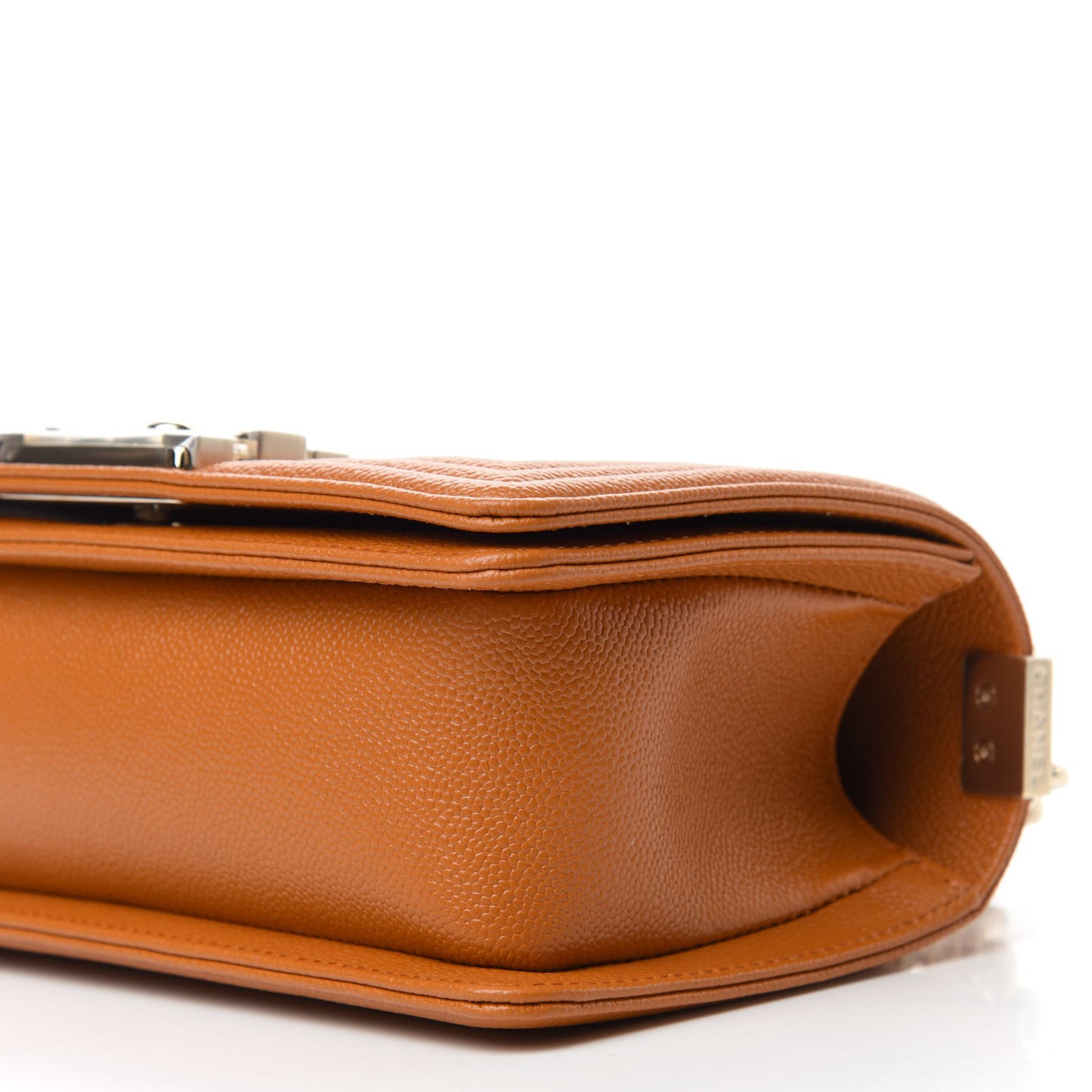 Caviar Quilted Small Boy Flap Light Brown