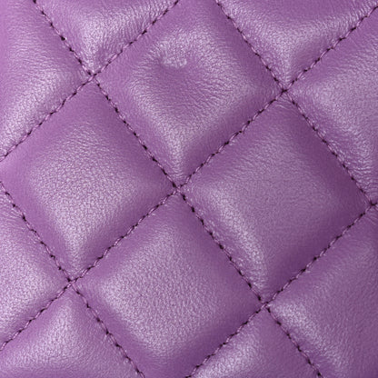 Chanel Lambskin Quilted Pick Me Up Wallet On Chain WOC Purple 13 of 14