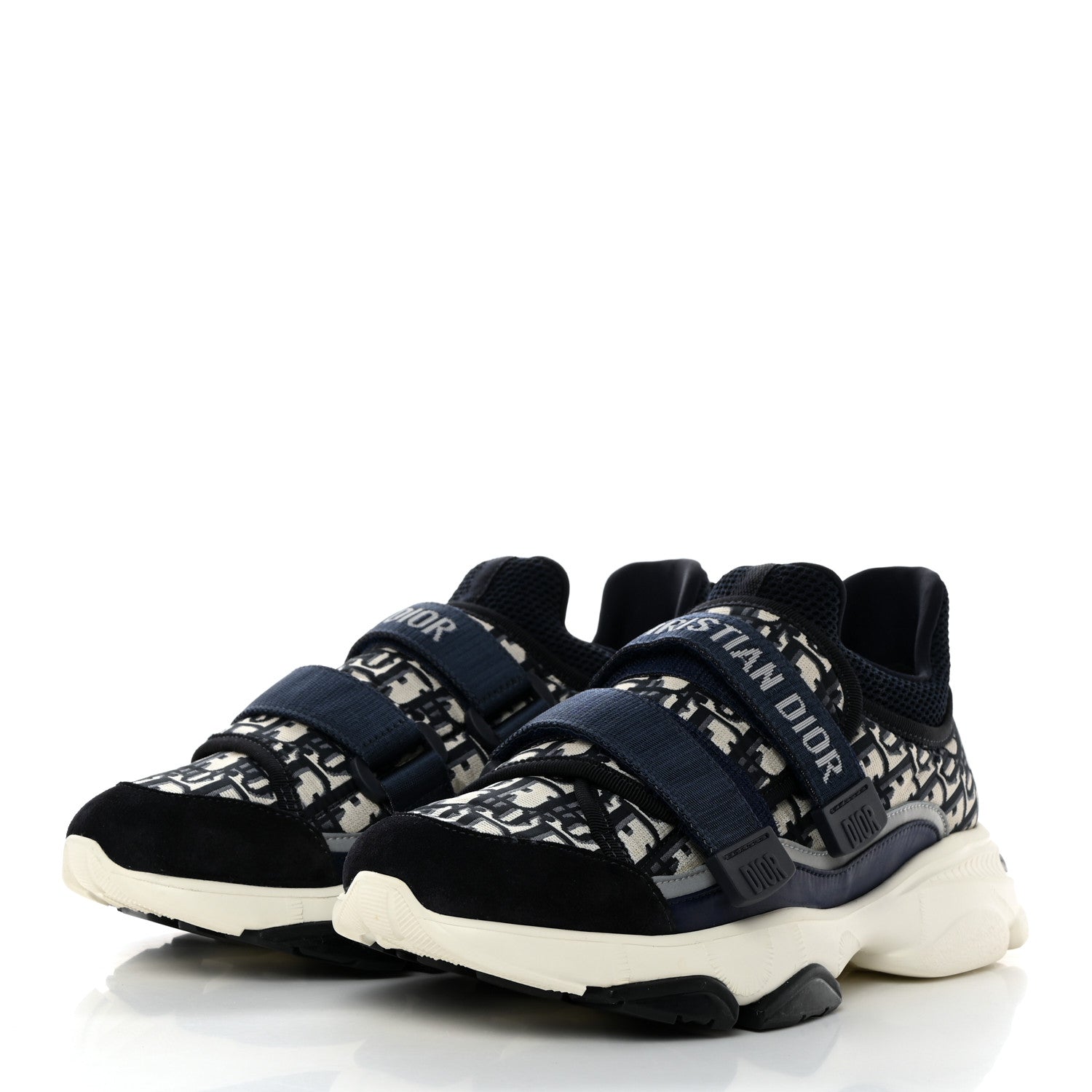 Christian Dior Technical Fabric Oblique D-Wander Sneakers 40.5 Deep Blue  1441847 – FASHIONPHILE