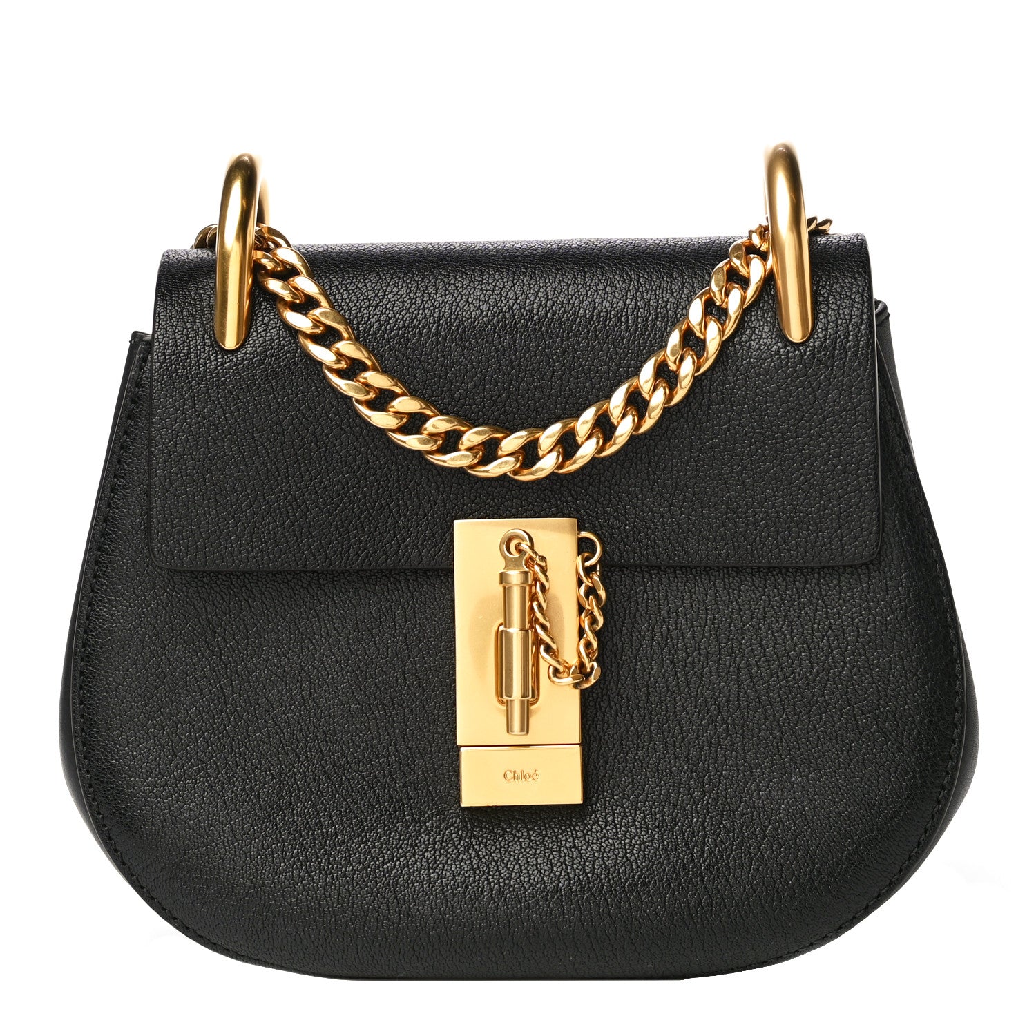 Chloe Grained Lambskin Mini Drew Shoulder Bag Black 1 of 13