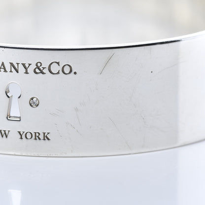 Tiffany Sterling Silver Diamond Wide Locks Bangle Bracelet 7 of 7