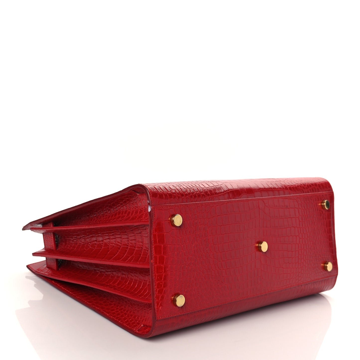 Calfskin Crocodile Embossed Small Sac De Jour Eros Red
