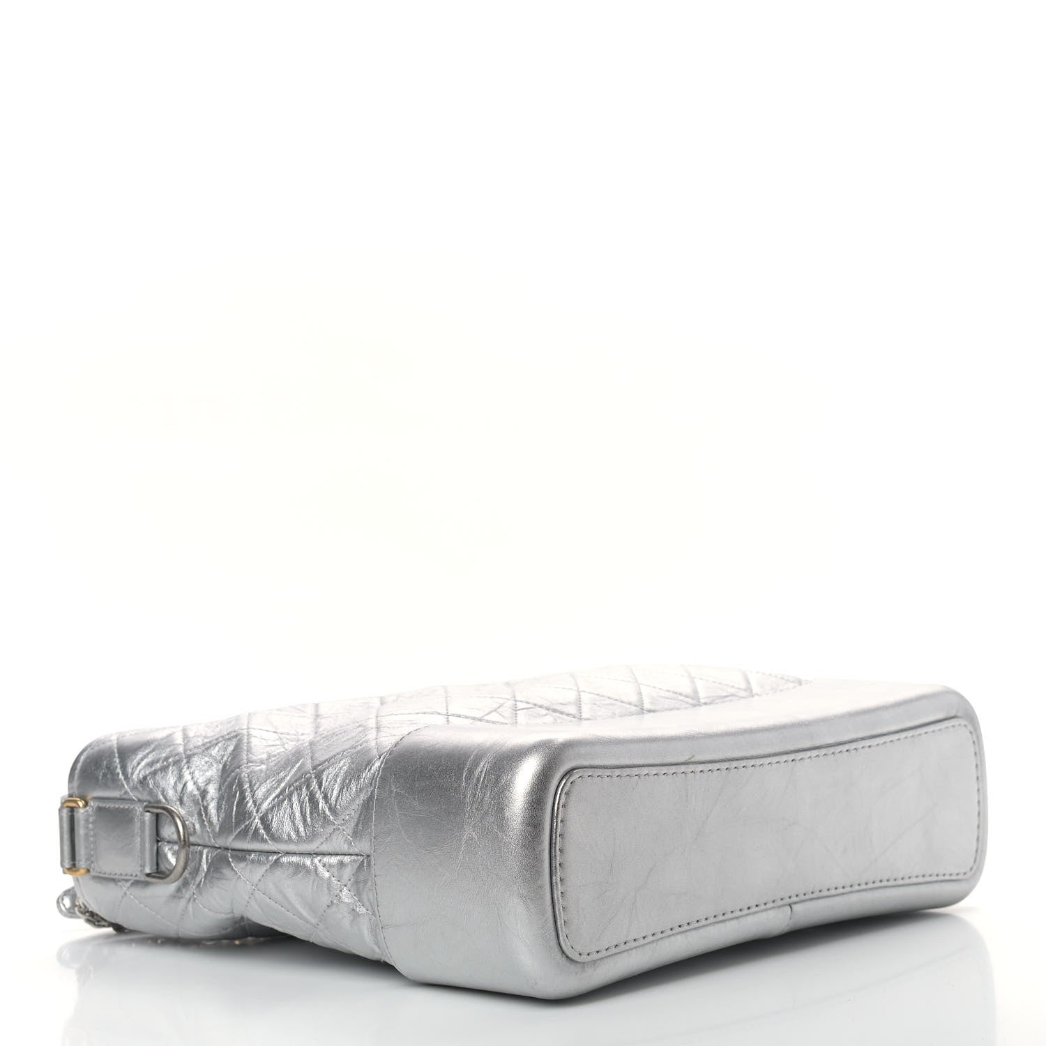 Chanel Metallic Lambskin Calfskin Quilted Large Gabrielle Hobo Silver 4 of 12