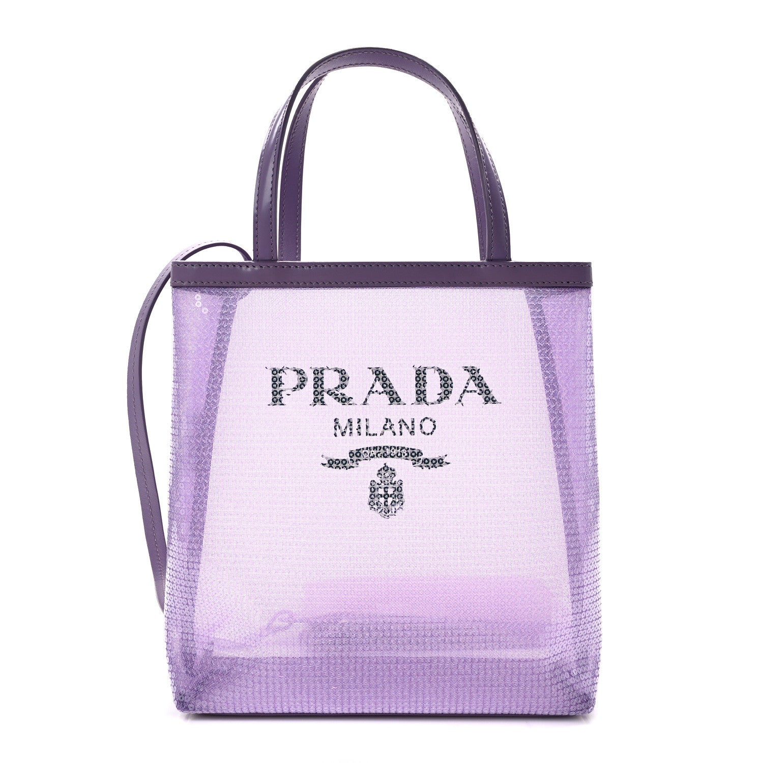 Prada Sequin Mesh Small Tote Bag Lilium 1 of 12