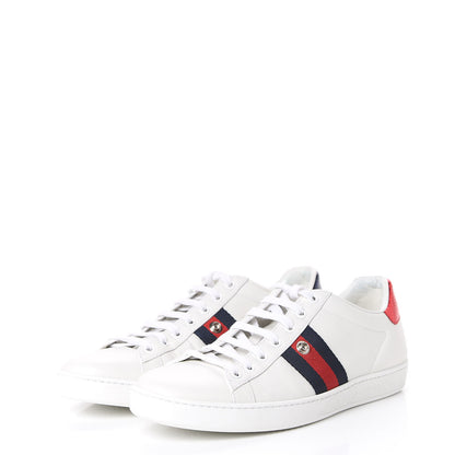 Gucci Calfskin Ayers Web Blind for Love Embroidered Womens Ace Sneakers 40.5 White 2 of 12