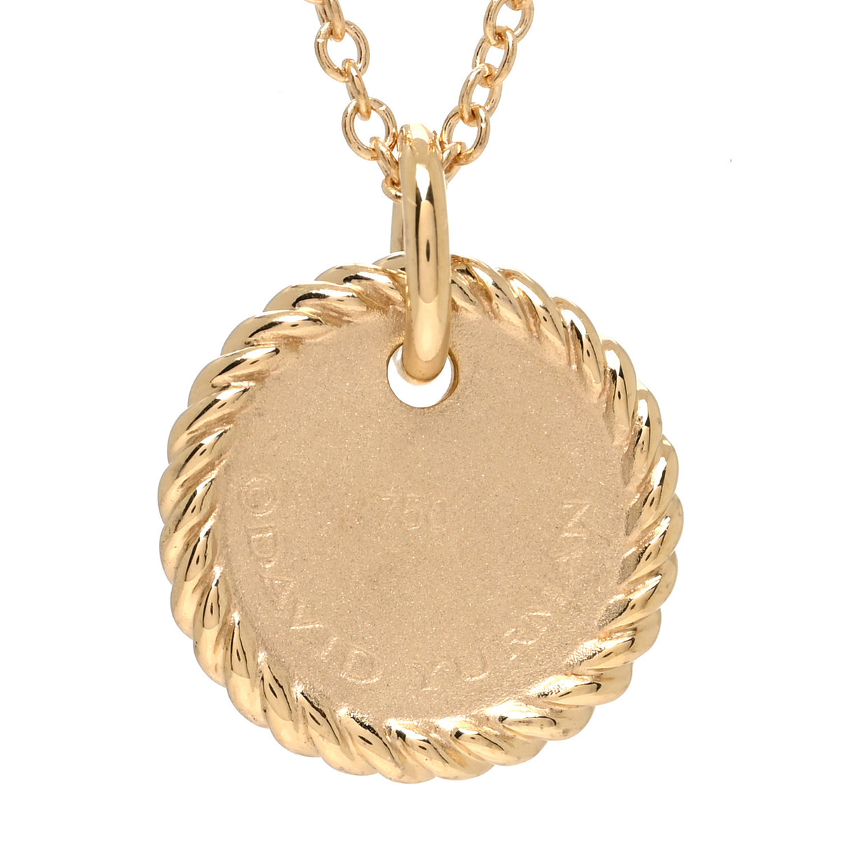 David Yurman 18K Yellow Gold Diamond Initial T Charm Necklace 5 of 5