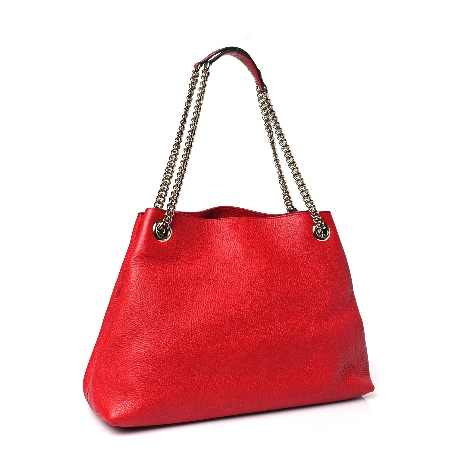 Gucci Pebbled Calfskin Medium Soho Chain Shoulder Bag Tabasco Red 3 of 10